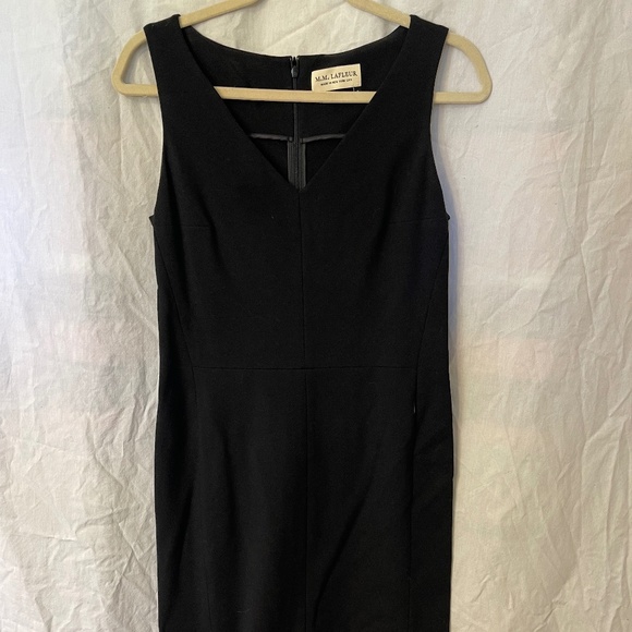 M.M. Lafleur Women Dress Sz 8 Sleeveless Black Sheath Zip Up - Picture 1 of 2
